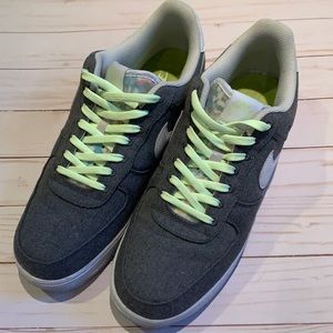 Nike Gray/Lime Green Air Force 1s